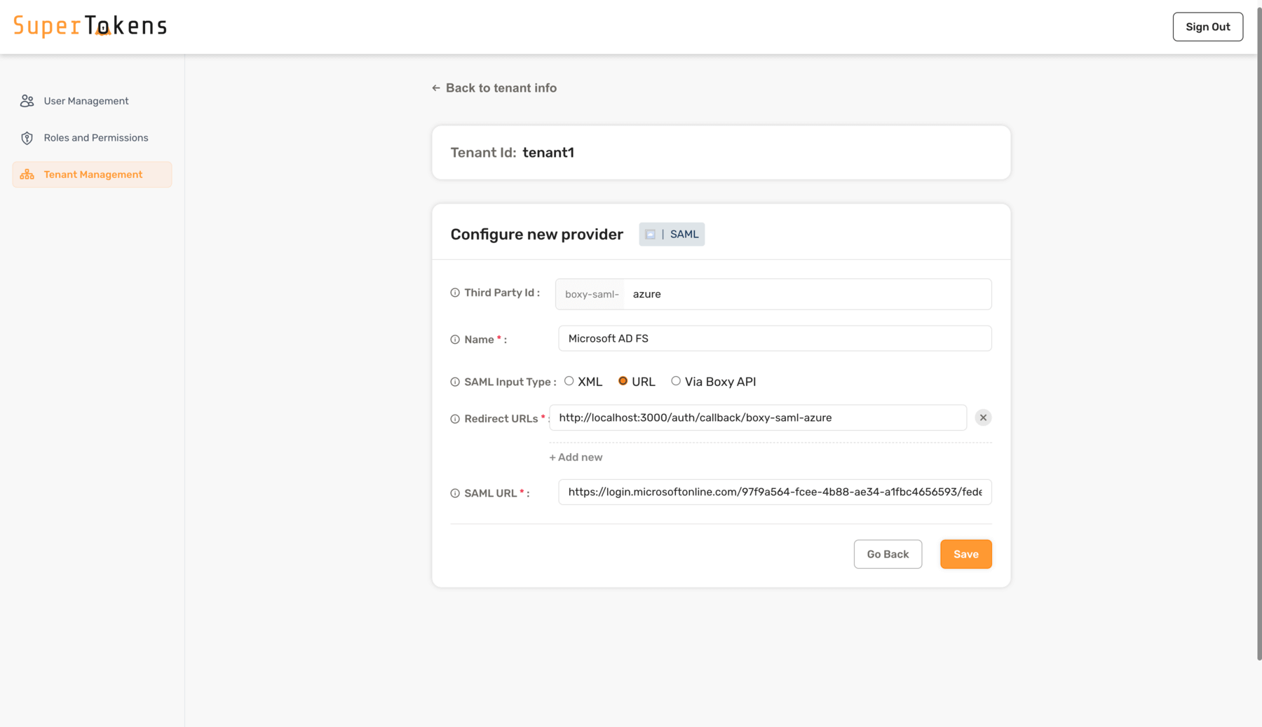 Boxy SAML Config